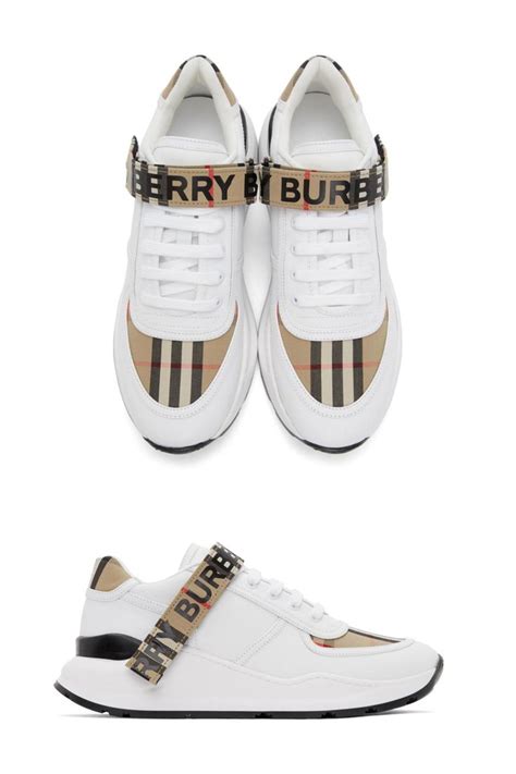 burberry white & beige ronnie m sneakers|Burberry white shirts for men.